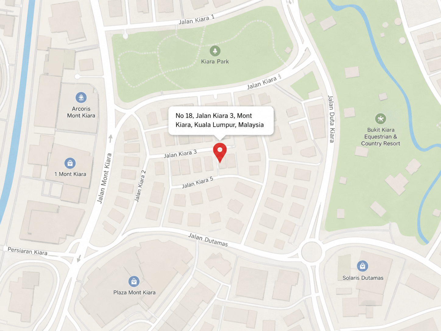 Map marker for Vibeportal at No 18, Jalan Kiara 3, Mont Kiara, Kuala Lumpur, Malaysia